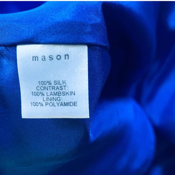 Mason blue/black leather and silk dress size 4 - Picture 6 of 11